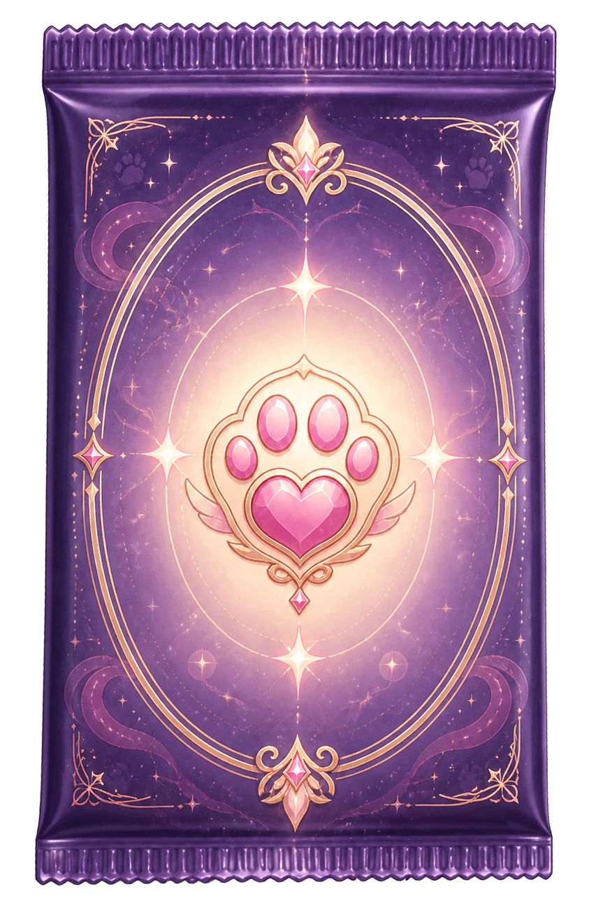 CatgirlGO collectible pack with a paw-heart crest