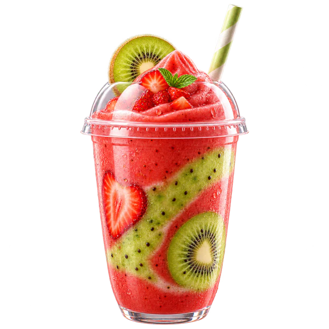 A finished Strawberry Kiwi smoothie from CatgirlGO