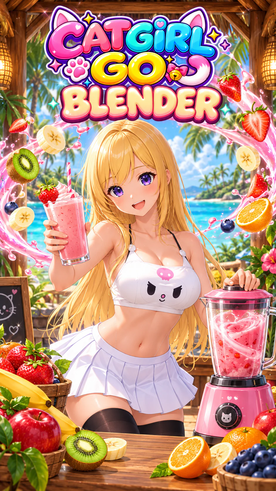 Rosetta serving a tropical smoothie—Blender illustrated splash