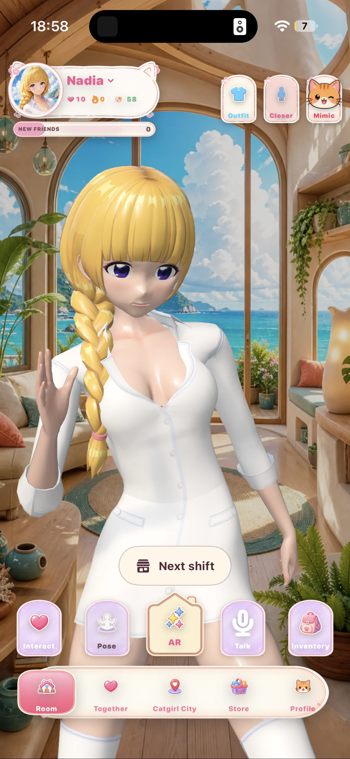 Nadia dancing in her CatgirlGO Room